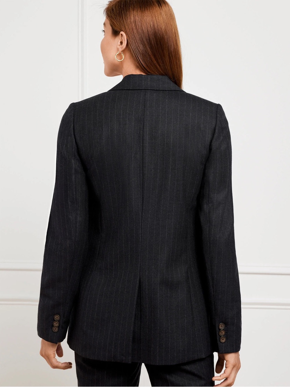 Talbots Luxe Wool Blend Blazer Women's 20W Navy Pinstripe NWT - Picture 9 of 13